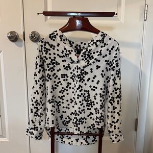 Ann Taylor Size Medium Petite Polka Dot Women's Top